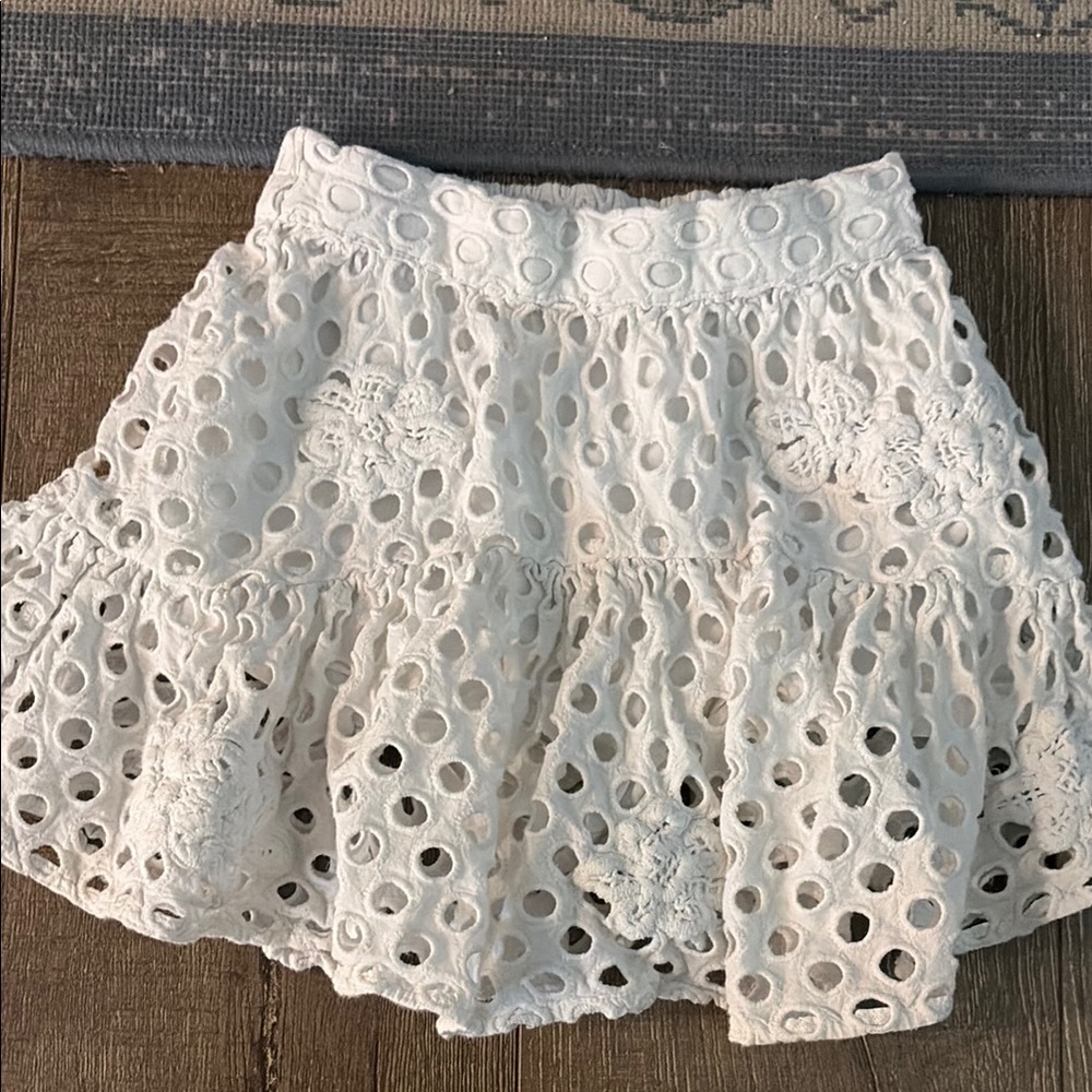 White Eyelet Tiered Skirt - Women